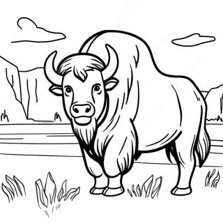 Bison In Yellowstone Coloring Page 43083-34564