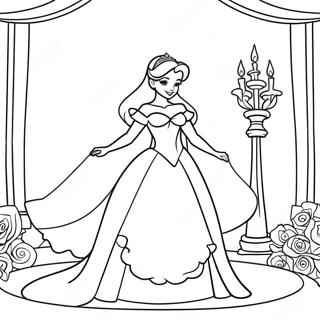 Elegant Disney Princess Wedding Coloring Page 43113-34587