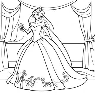 Elegant Disney Princess Wedding Coloring Page 43113-34588