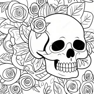 Rose Skull Coloring Pages