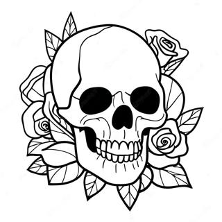 Rose Skull Coloring Page 4311-3611