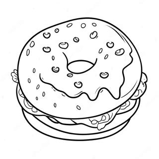 Delicious Bagel With Cream Cheese Coloring Page 43133-34604