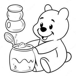 Winnie The Pooh With Honey Pot Coloring Page 43152-34628