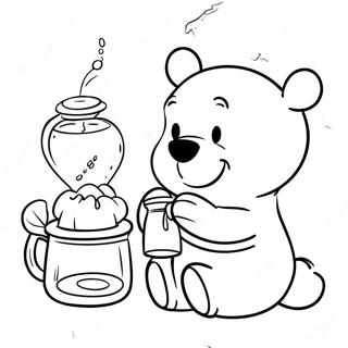 Cute Winnie The Pooh Honey Pot Coloring Page 43153-34614