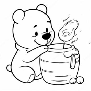 Cute Winnie The Pooh Honey Pot Coloring Page 43153-34615