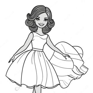 Black Barbie Classic Fashion Coloring Page 43212-34667