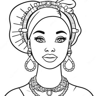 Black Barbie With Stylish Accessories Coloring Page 43213-34664