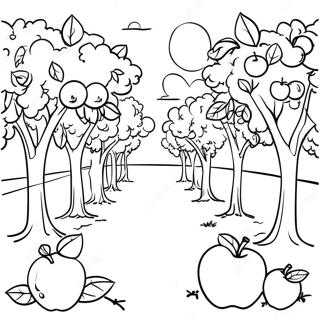 Sunny Apple Orchard Scene Coloring Page 43223-34675