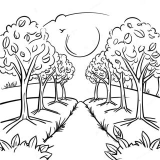 Sunny Apple Orchard Scene Coloring Page 43223-34676