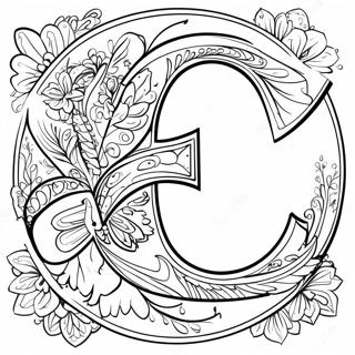 Elegant Letter E Coloring Page 4322-3627