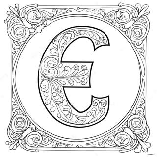 Elegant Letter E Coloring Page 4322-3628