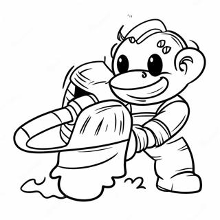 Funny Chainsaw Character Coloring Page 43263-34700