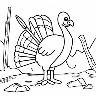 Turkey Hunting Scene Coloring Page 43282-34714