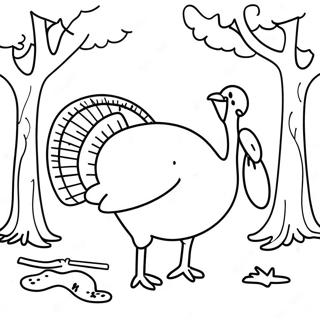 Turkey Hunting Scene Coloring Page 43282-34716