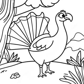 Adventurous Turkey Hunter Coloring Page 43283-34717