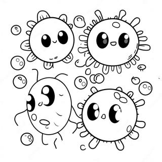 Cute Cartoon Germs Coloring Page 43293-34728