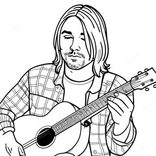 Kurt Cobain Playing Guitar Coloring Page 43303-34733