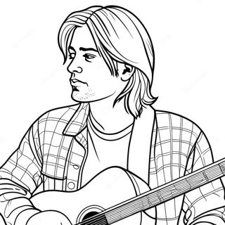 Kurt Cobain Playing Guitar Coloring Page 43303-34734