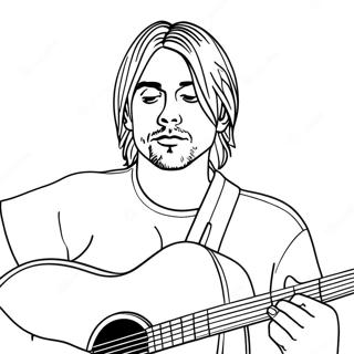 Kurt Cobain Playing Guitar Coloring Page 43303-34735