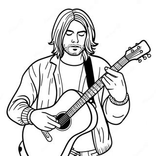 Kurt Cobain Playing Guitar Coloring Page 43303-34736