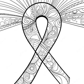 Breast Health Awareness Ribbon Coloring Page 43312-34738