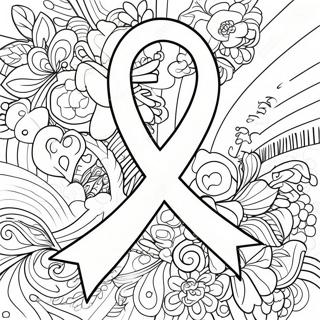 Breast Health Awareness Ribbon Coloring Page 43312-34739