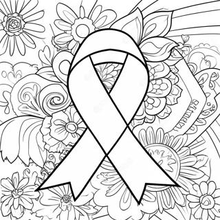 Breast Health Awareness Ribbon Coloring Page 43312-34740