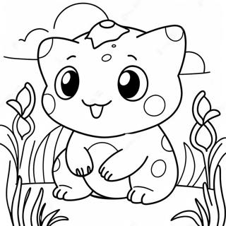 Cute Bulbasaur In A Flower Garden Coloring Page 4332-3636