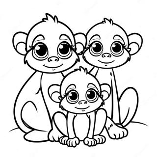 Cute Spider Monkey Family Coloring Page 43343-34765