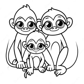 Cute Spider Monkey Family Coloring Page 43343-34766