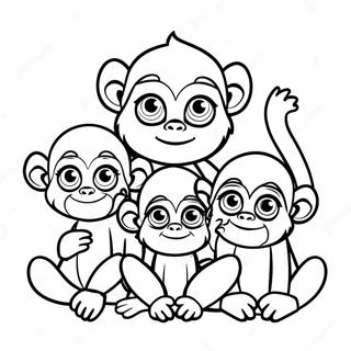 Cute Spider Monkey Family Coloring Page 43343-34767