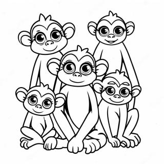 Cute Spider Monkey Family Coloring Page 43343-34768