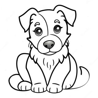 Cute Border Collie Puppy Coloring Page 43353-34769