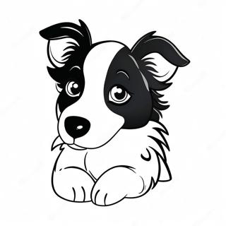 Cute Border Collie Puppy Coloring Page 43353-34771