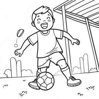 Son Playing Soccer Coloring Page 43362-34780