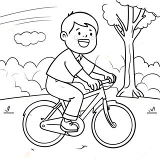 Son Riding A Bicycle Coloring Page 43363-34774