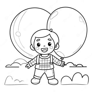 Happy Balloon Boy Coloring Page 43383-34796