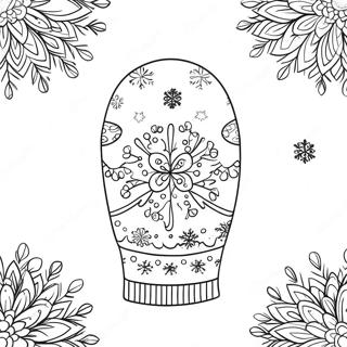 Cozy Mitten With Snowflakes Coloring Page 43393-34802