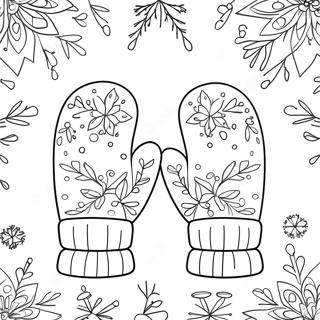 Cozy Mitten With Snowflakes Coloring Page 43393-34803