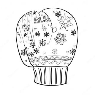 Cozy Mitten With Snowflakes Coloring Page 43393-34804