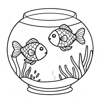 Fish Bowl With Colorful Fish Coloring Page 43412-34810