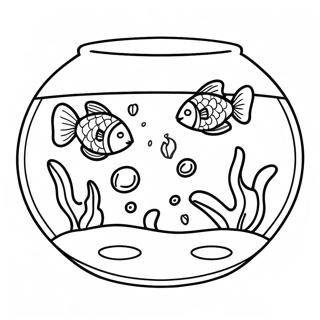 Fish Bowl With Colorful Fish Coloring Page 43412-34811