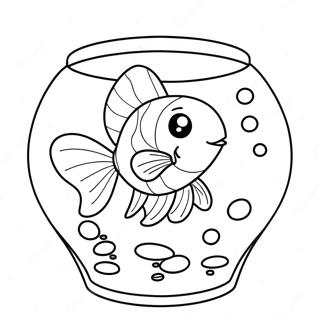 Cute Goldfish In A Bowl Coloring Page 43413-34813