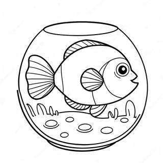 Cute Goldfish In A Bowl Coloring Page 43413-34816