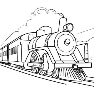 Charming Polar Express Train Coloring Page 43423-34825