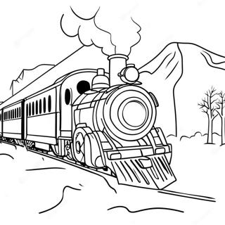 Charming Polar Express Train Coloring Page 43423-34826