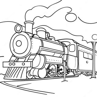 Charming Polar Express Train Coloring Page 43423-34827