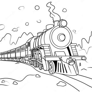 Charming Polar Express Train Coloring Page 43423-34828