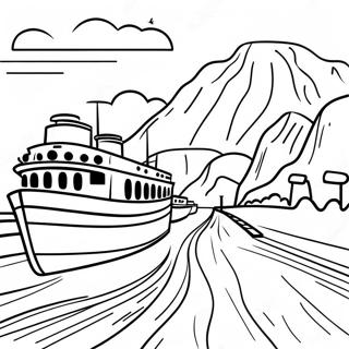 Panama Canal Scenic View Coloring Page 43462-34856