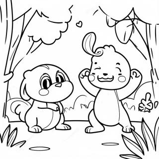 Badanamu Characters Playing In The Park Coloring Page 43473-34869